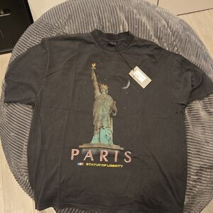 Balenciaga Black Paris Statue of Liberty T-Shirt